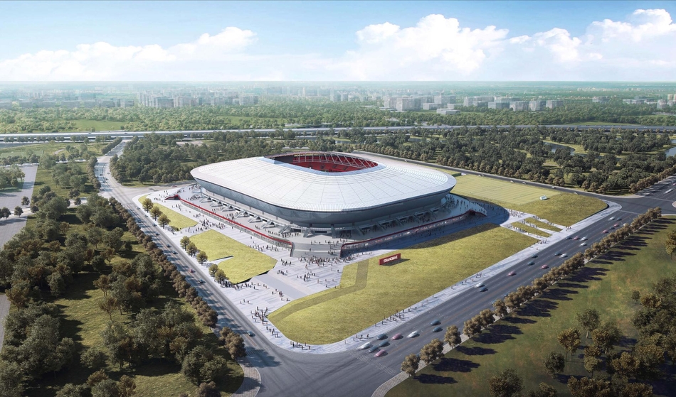 上海在建设全球著名体育城市的进程中又迈出新步伐。4月28日上午，上海浦东足球场项目开工仪式在浦东张家浜楔形绿地举行。作为国内首座为中超俱乐部量身打造的现代化专业足球场，浦东足球场的建设将有力促进上海足球事业发展，提升体育产业能级，增强城市综合竞争力。足球场预计于2021年竣工，届时将作为上海上港足球俱乐部的新主场。（小虎）