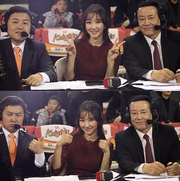 韩国又一美女主持人来袭，和足球主持人张艺媛一样，她也是韩国MBC主持人，主要负责棒球赛事、橄榄球赛事的转播。