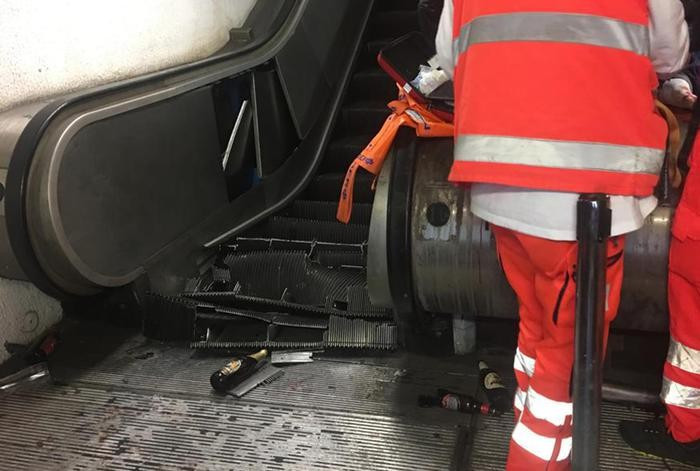罗马地铁电梯惊魂!俄超球迷酿惨案 24伤1人截肢