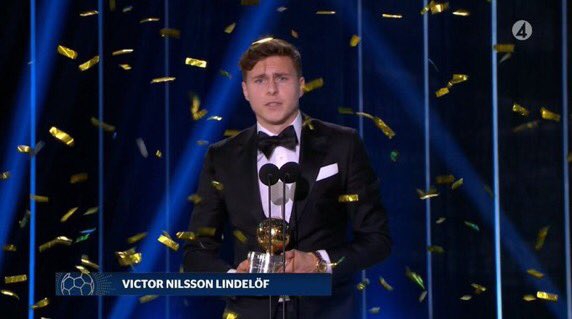 曼联铁卫林德洛夫夺得了2018年的瑞典足球先生，结束了伊布拉希莫维奇此前对此奖项长达9年的统治。