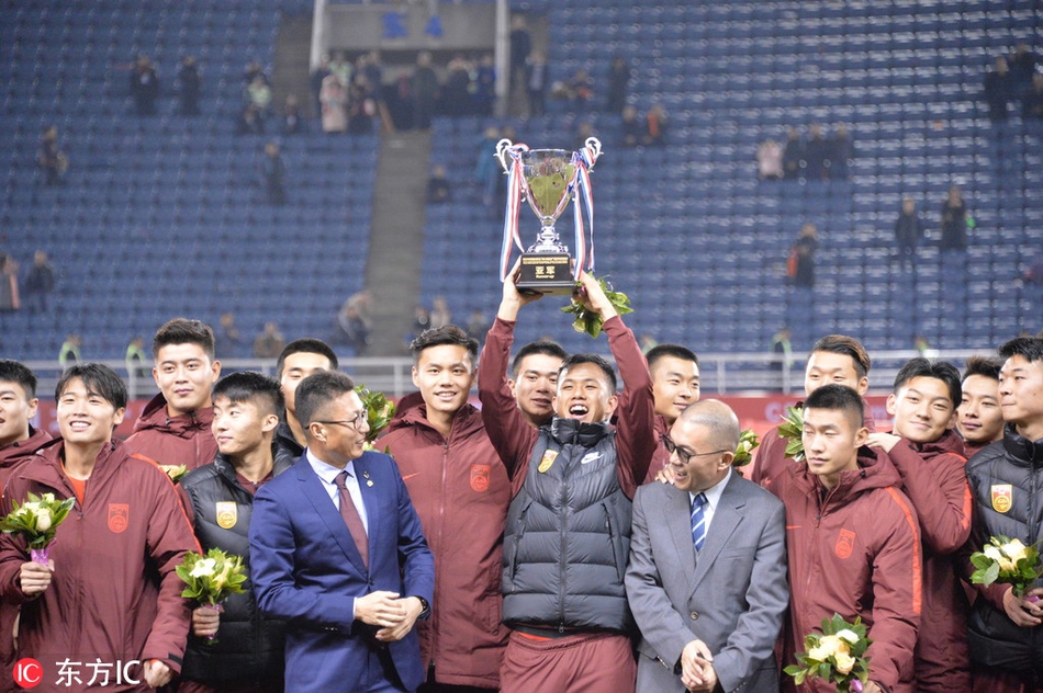 2018年11月19日，重庆万州，2018中国之队国际青年足球锦标赛，中国国奥获得亚军。