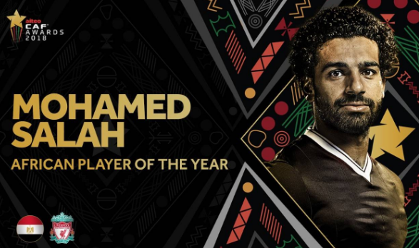 官方：萨拉赫荣膺非洲足球先生 连续两年获殊荣_利物浦