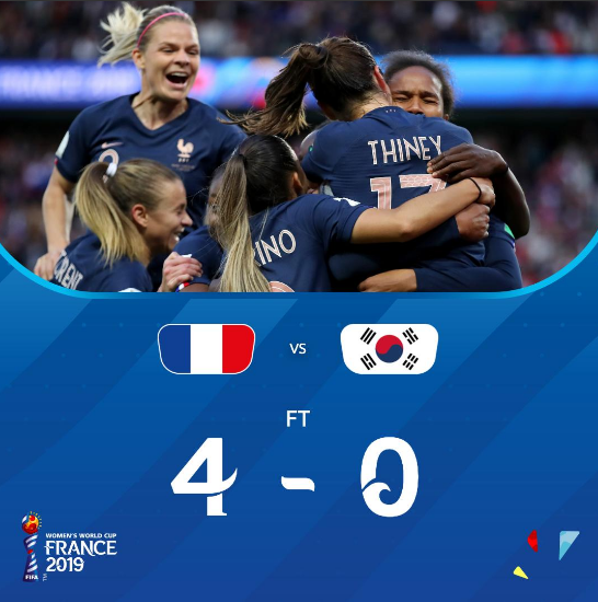 女足世界杯-亨利传射铁卫两球 法国4-0完胜韩国_芒迪娜