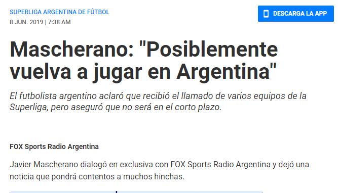 马斯切拉诺：履行完华夏合约 希望回阿根廷退役_中国