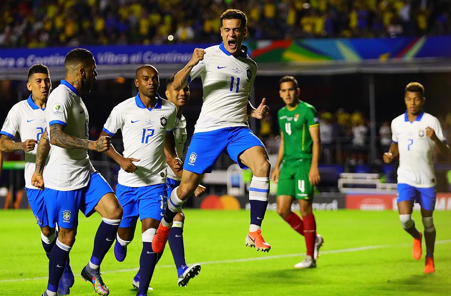 里程碑！巴西喜提美洲杯百胜 仅逊阿根廷乌拉圭_库蒂尼奥
