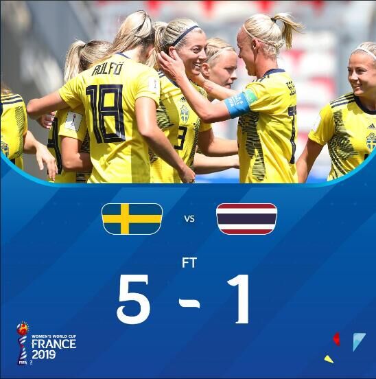 女足世界杯-瑞典女足连胜提前出线 泰国1-5完败_瓦拉帕