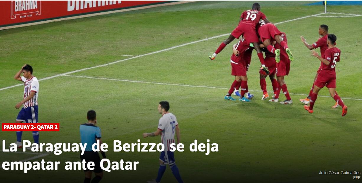 卡塔尔连扳两球逼平劲旅 亚洲冠军震惊南美足坛_卡塔尔队