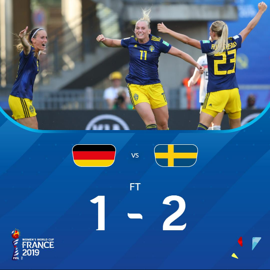 女足世界杯-瑞典逆转2-1赢德国 半决赛将战荷兰_马罗