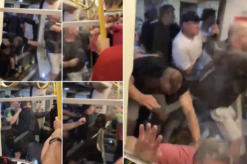 利物浦曼城球迷地铁站爆发群殴 手持啤酒瓶上阵_冲突
