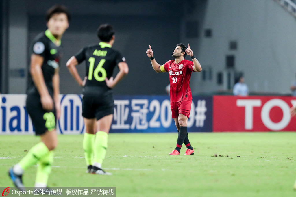 亚冠-胡尔克两点射救主 首回合上港两球落后2-2浦和_颜骏