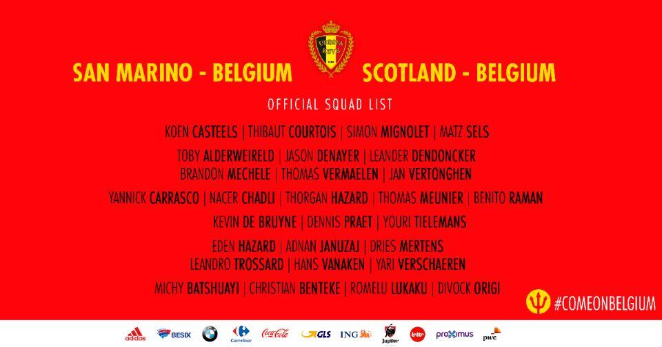 比利时28人名单：大小阿扎尔领衔 卡拉斯科入选_布鲁日
