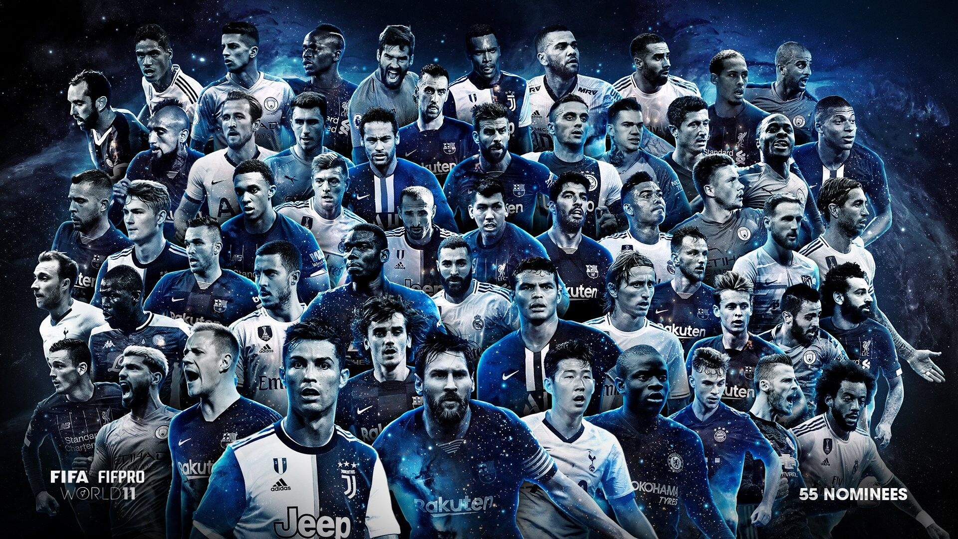 FIFA最佳阵容候选：梅西C罗领衔 孙兴慜创纪录_巴萨