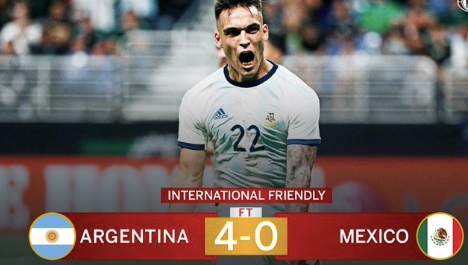 半场未完独造4球 国际米兰锋将率阿根廷大胜墨西哥_劳塔罗
