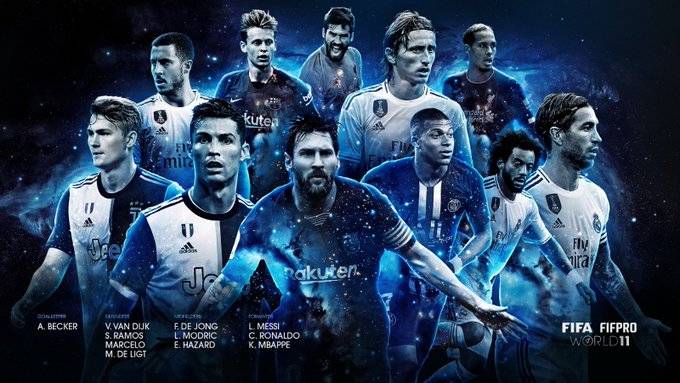 FIFA最佳阵容：梅西C罗姆巴佩领衔 皇马4人入选_赛季