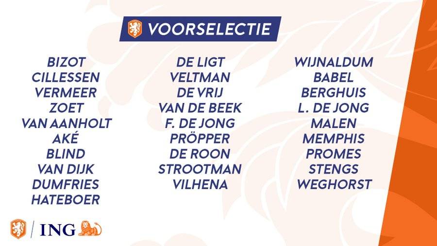 荷兰28人大名单：范迪克领衔 德容德里赫特在列_利物浦