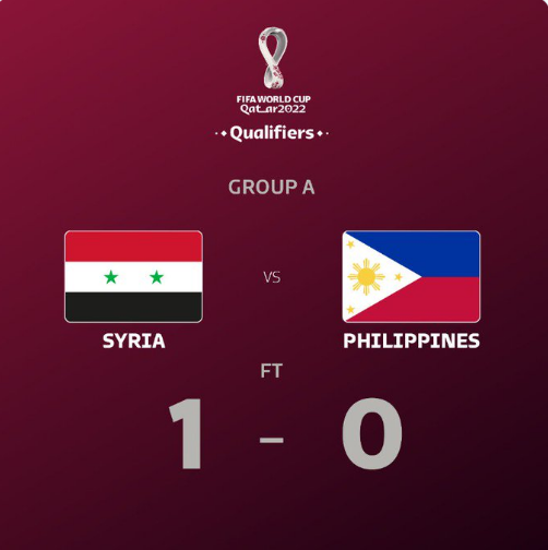 世预赛-叙利亚1-0菲律宾 5战全胜领先国足8分_叙利亚队