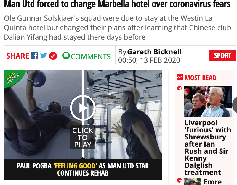 英媒：曼联临时更换下榻酒店 避开大连人俱乐部_马贝拉