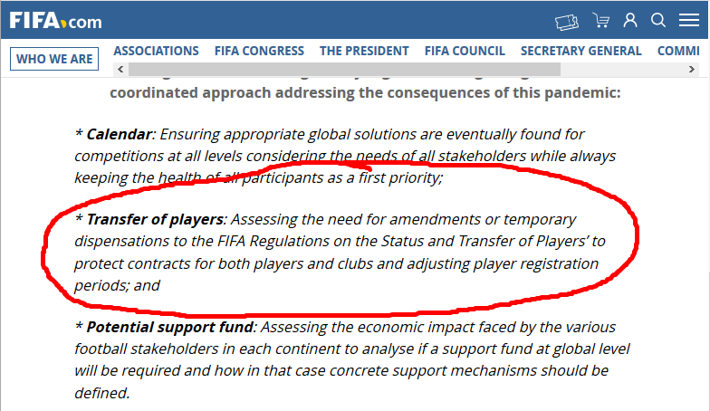 中超球员租借合约或出问题 足协等待FIFA举措调整_国际足联