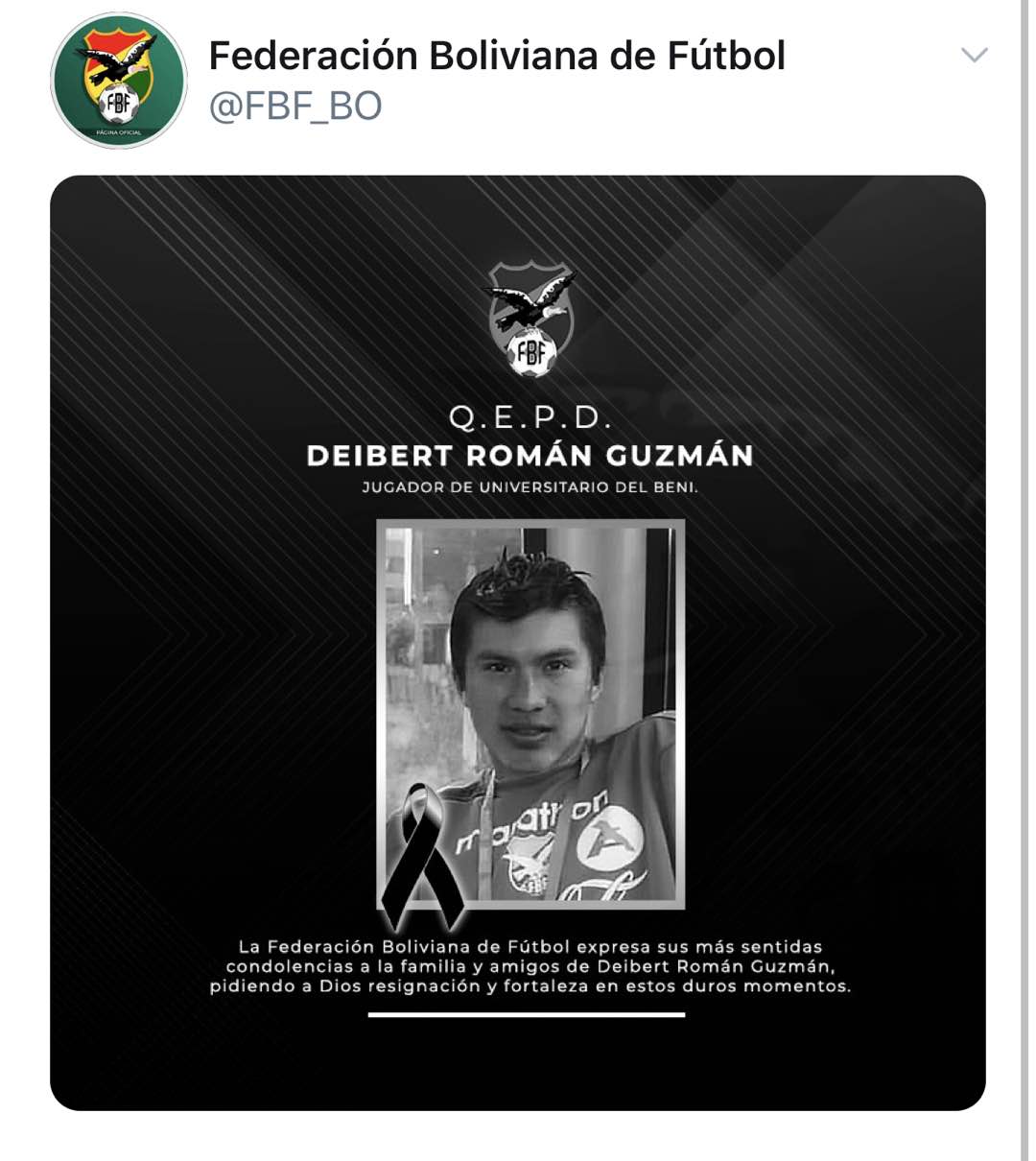 玻利维亚25岁球员感染新冠肺炎去世 父亲叔叔也死于新冠_古兹曼