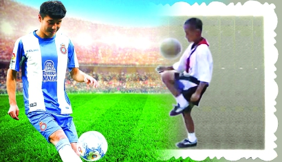 武磊儿童节发布儿时颠球视频 十岁时已展现球王天赋_足球