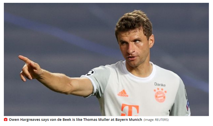 名宿：范德贝克就是曼联的穆勒 很难不让他首发_哈格里夫斯